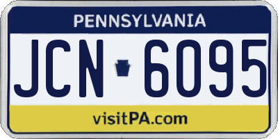 PA license plate JCN6095