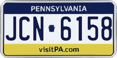 PA license plate JCN6158