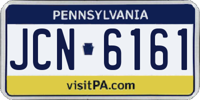 PA license plate JCN6161