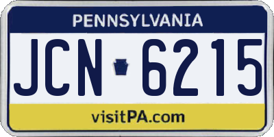 PA license plate JCN6215