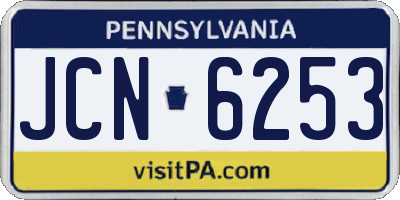 PA license plate JCN6253