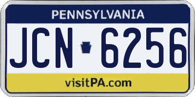 PA license plate JCN6256