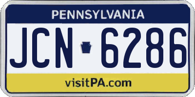 PA license plate JCN6286