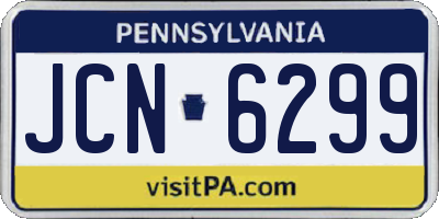 PA license plate JCN6299