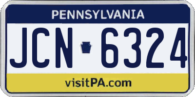 PA license plate JCN6324