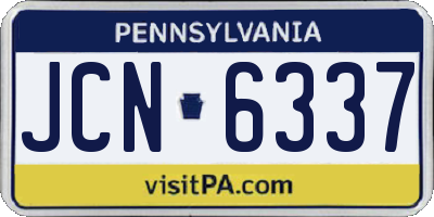 PA license plate JCN6337