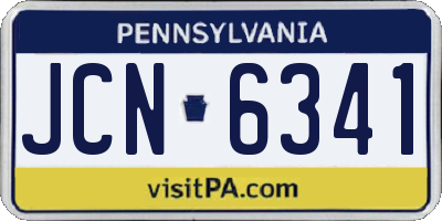 PA license plate JCN6341