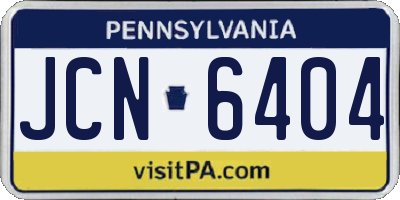 PA license plate JCN6404