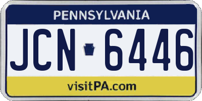 PA license plate JCN6446