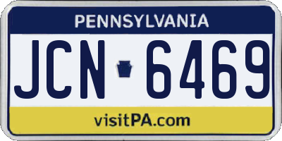PA license plate JCN6469