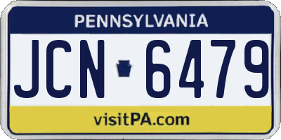 PA license plate JCN6479