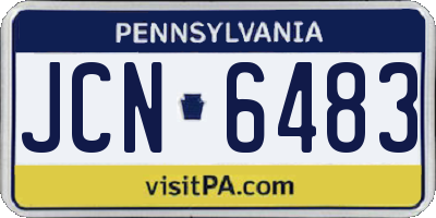 PA license plate JCN6483