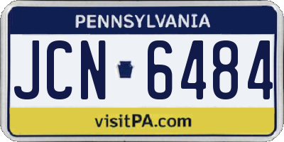 PA license plate JCN6484