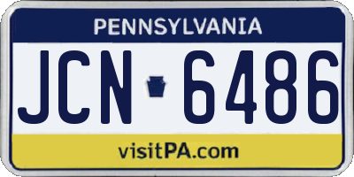 PA license plate JCN6486