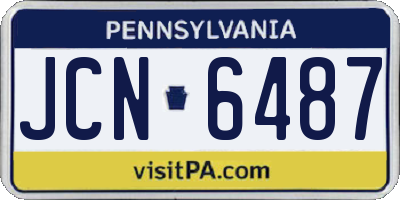 PA license plate JCN6487