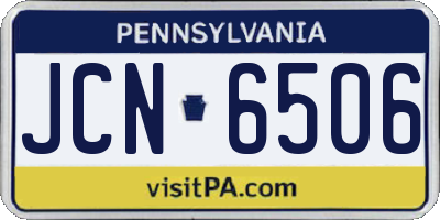 PA license plate JCN6506