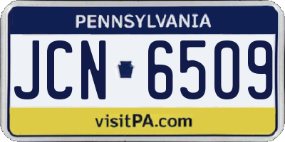 PA license plate JCN6509