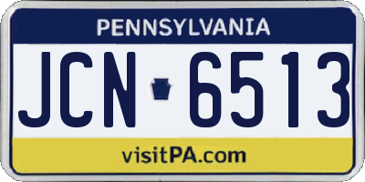 PA license plate JCN6513