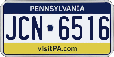 PA license plate JCN6516