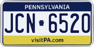 PA license plate JCN6520