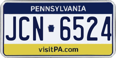 PA license plate JCN6524