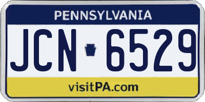 PA license plate JCN6529