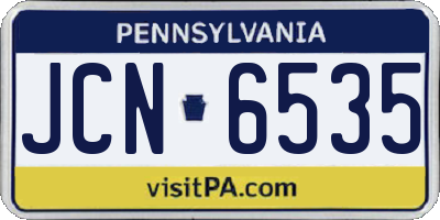 PA license plate JCN6535