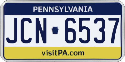 PA license plate JCN6537
