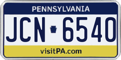 PA license plate JCN6540