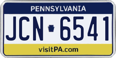 PA license plate JCN6541