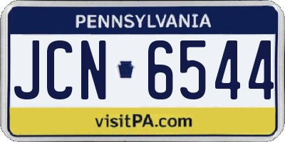 PA license plate JCN6544