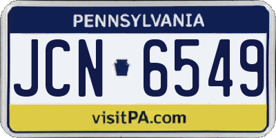 PA license plate JCN6549