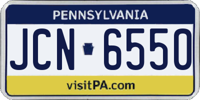 PA license plate JCN6550