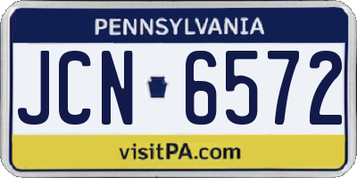 PA license plate JCN6572