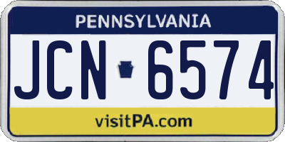 PA license plate JCN6574