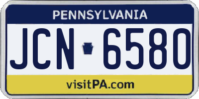 PA license plate JCN6580