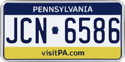 PA license plate JCN6586