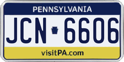 PA license plate JCN6606