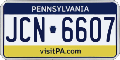 PA license plate JCN6607