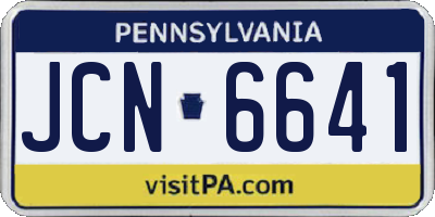 PA license plate JCN6641