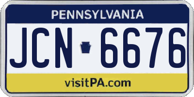 PA license plate JCN6676