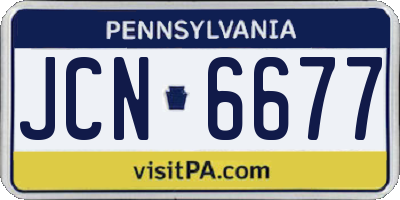 PA license plate JCN6677
