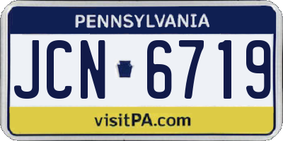 PA license plate JCN6719