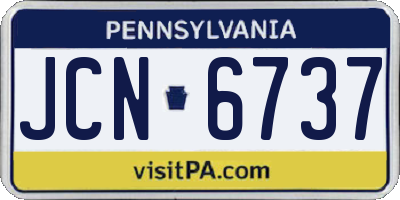 PA license plate JCN6737
