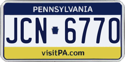 PA license plate JCN6770