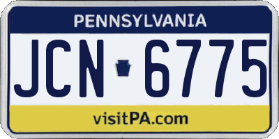 PA license plate JCN6775