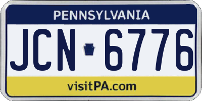 PA license plate JCN6776
