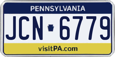 PA license plate JCN6779