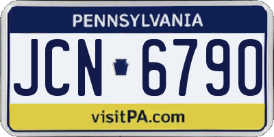 PA license plate JCN6790