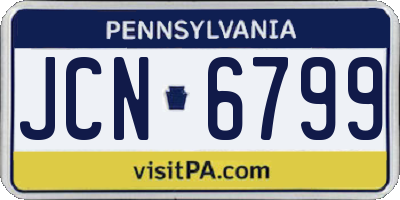 PA license plate JCN6799